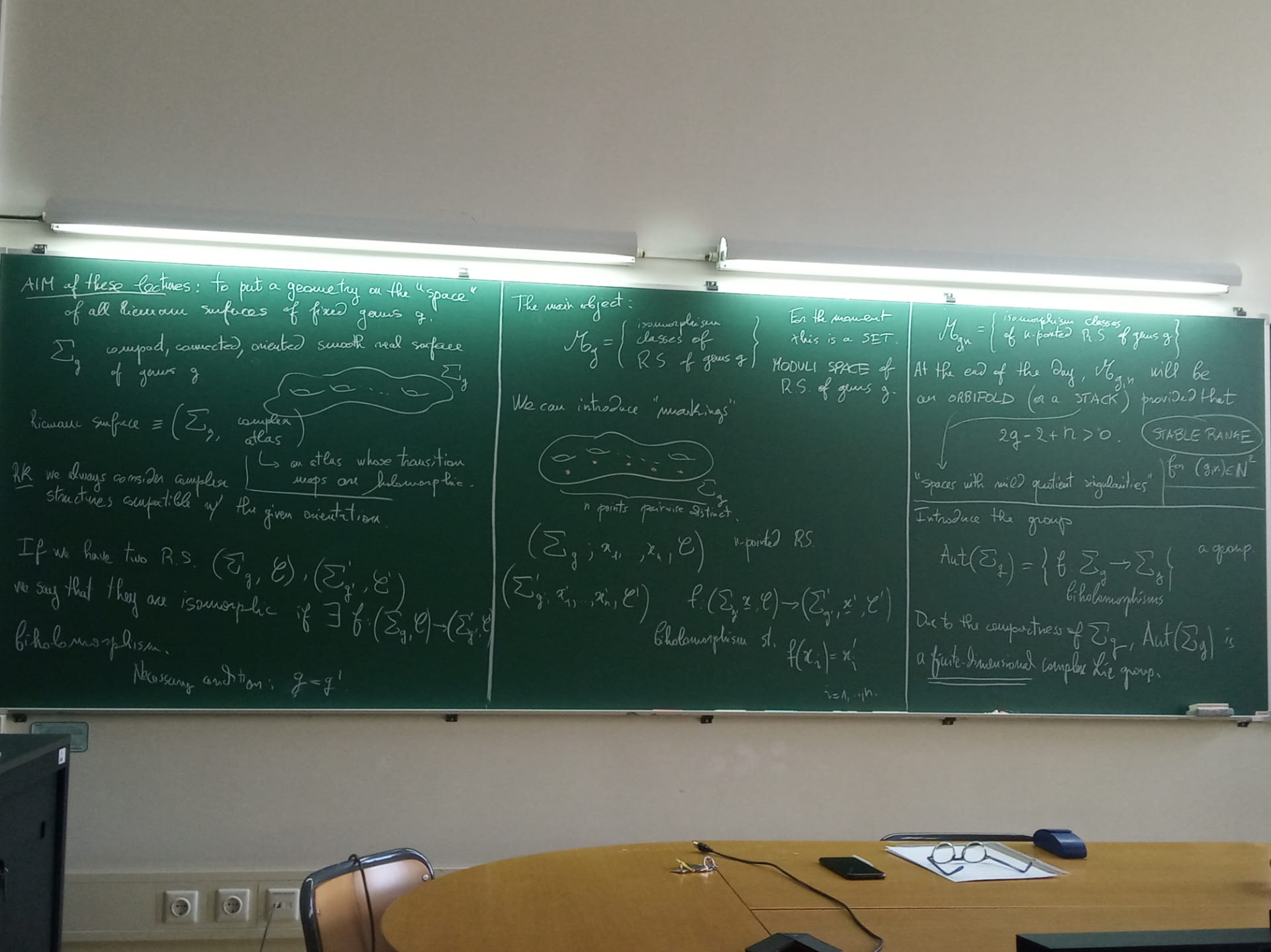 Moduli space of algebraic curves